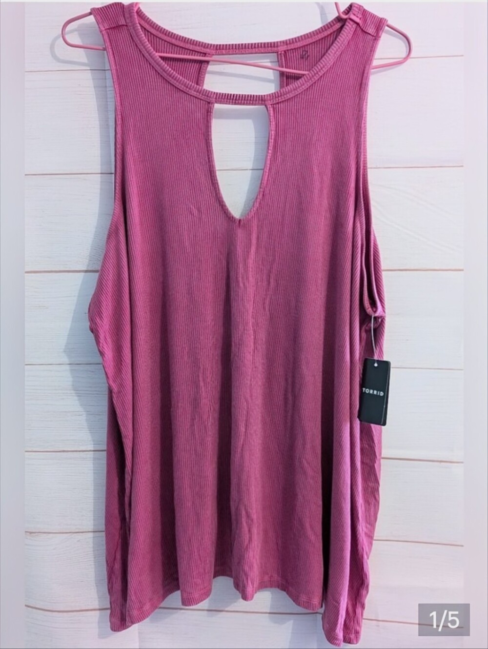 Nwt Torrid Rose Pink Ribbed Keyhole Tank Plus Size 2X